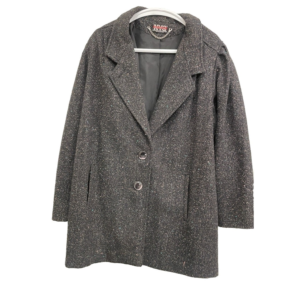 VTG Women's ILGWU Union Made Coat NYG New York Girl Gray Peacoat USA Winter